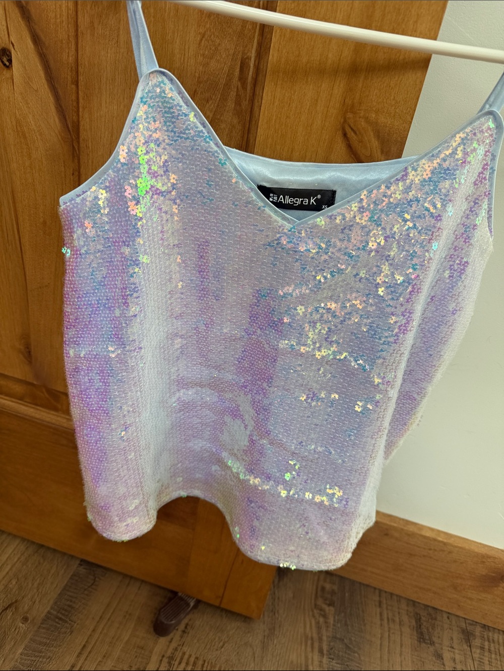 Allegra K Iridescent Lavender Sequin Camisole